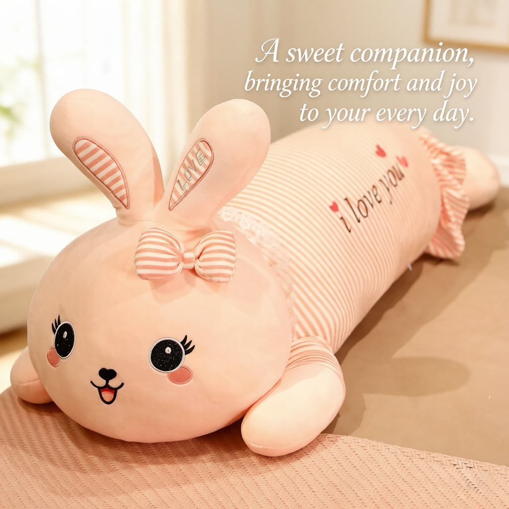 Striped bunny pillow
