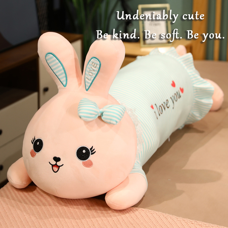 Striped bunny pillow
